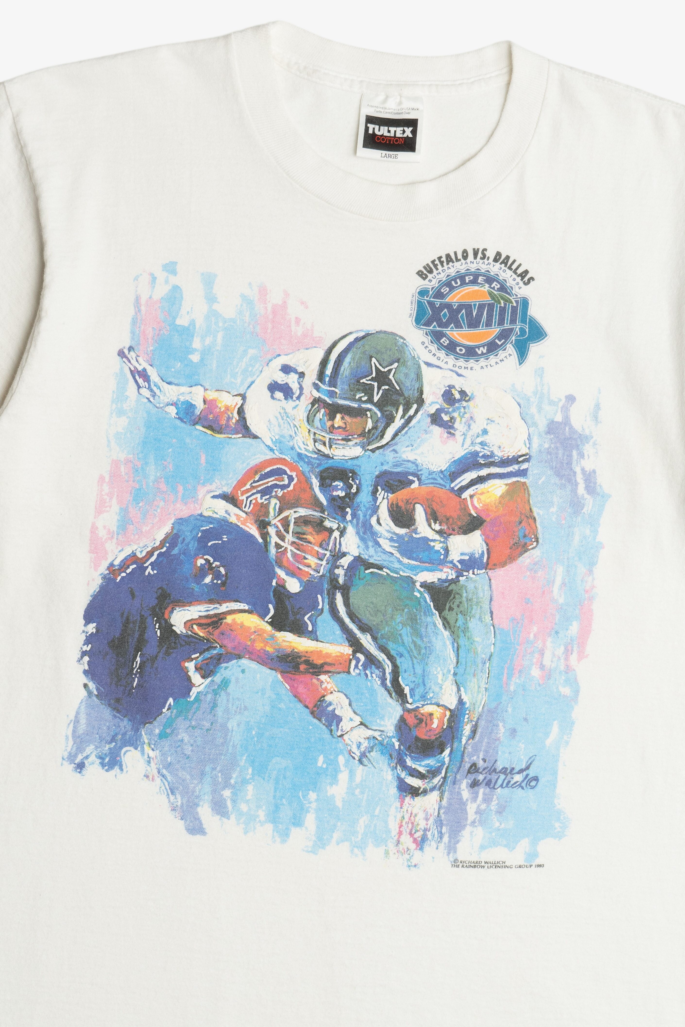 Vintage Super Bowl XXVIII Buffalo Vs. Dallas NFL Single Stitch T-Shirt (1990s)