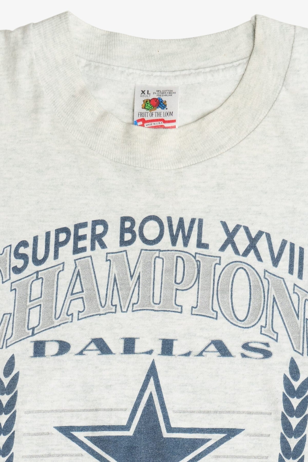 Vintage 1993 Super Bowl XXVII Champions Dallas Cowboys NFL T-Shirt (1990s)