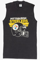 Vintage Distressed Pittsburgh Steelers Cut Off Sleeve T-Shirt (1980s)