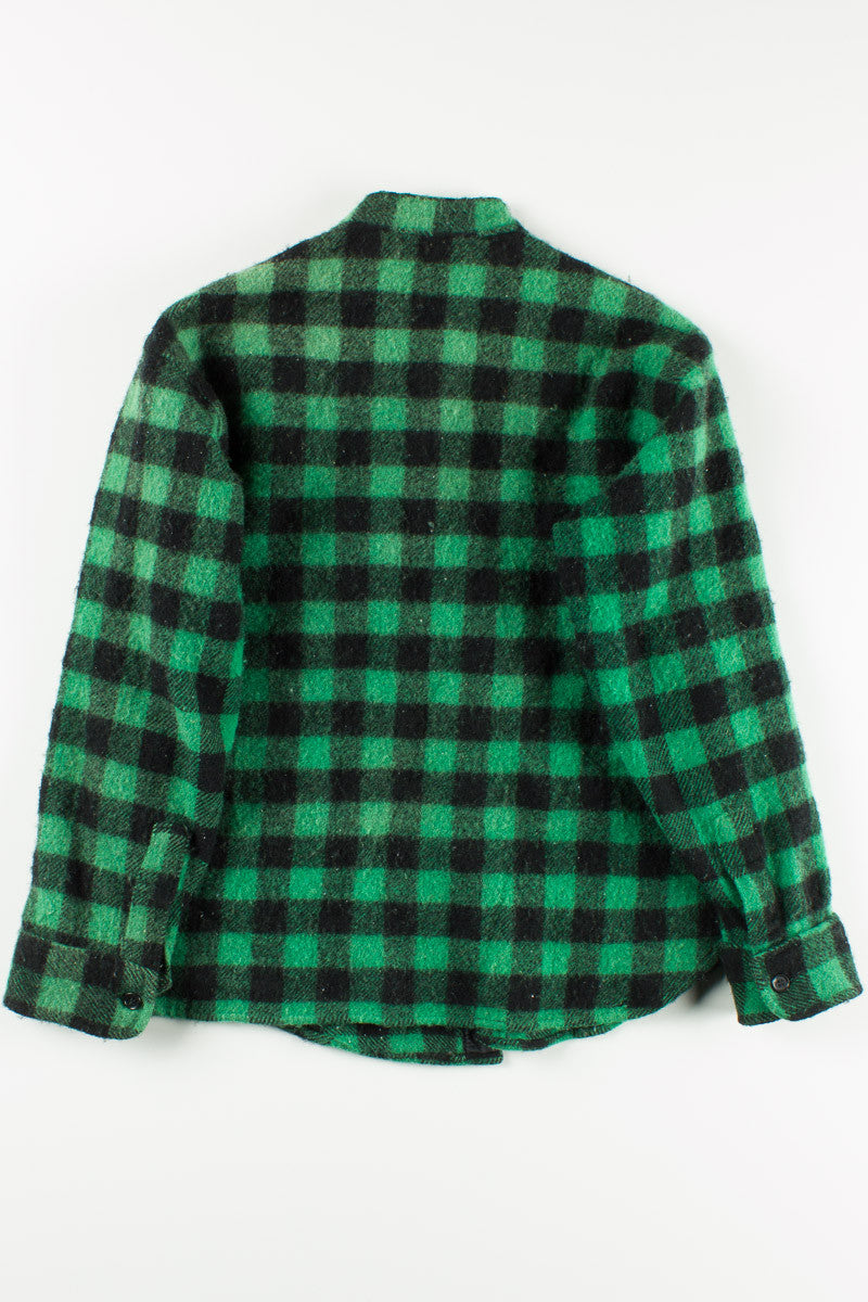 Vintage Green Buffalo Plaid Overshirt