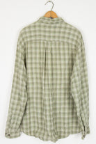 Eddie Bauer Green Plaid Button Up Shirt