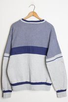 Blue and Grey Striped Sweatshirt w/ Pocket