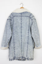 Acid Washed Trench Coat w/fur collar
