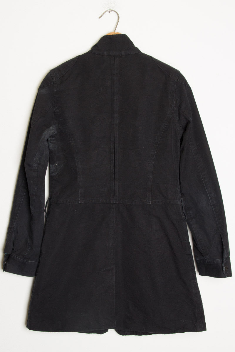 Black Denim Women's Trench Coat