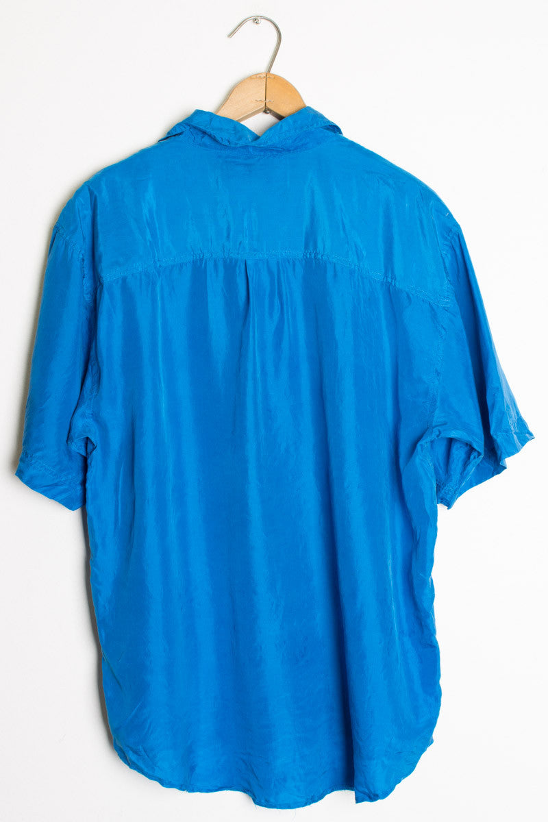 Blue Silk Shirt