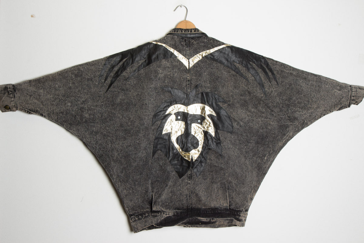 Batwing Lion Denim Jacket