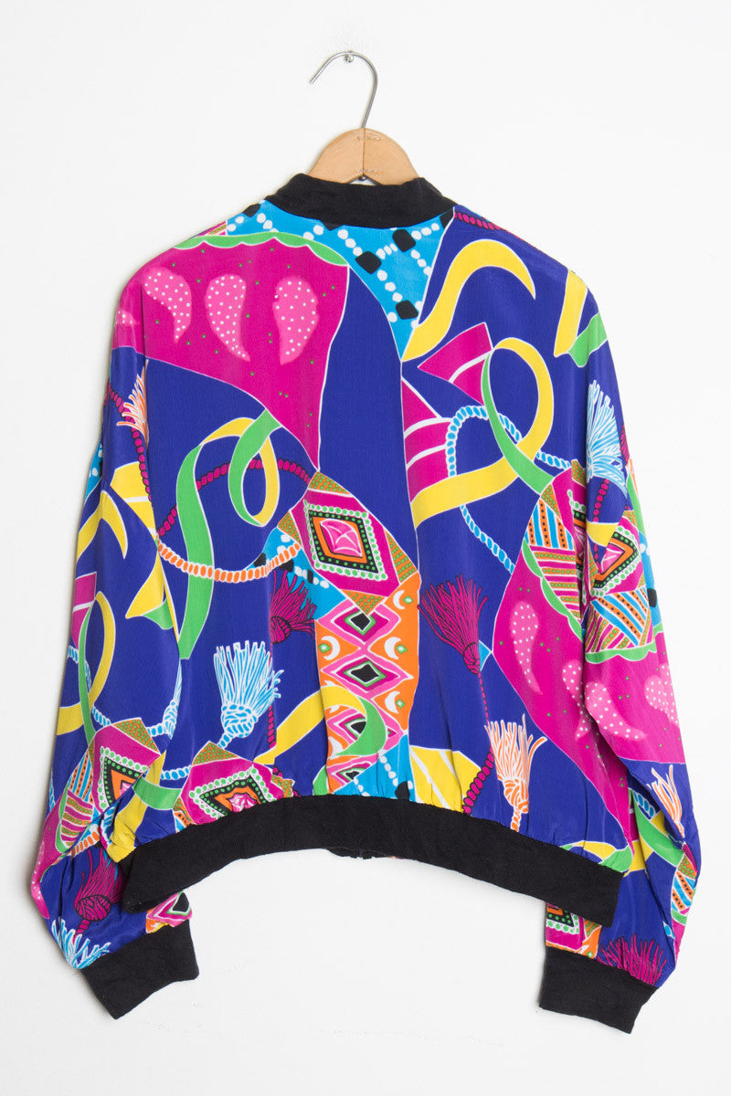 Colorful Crop Bomber Jacket