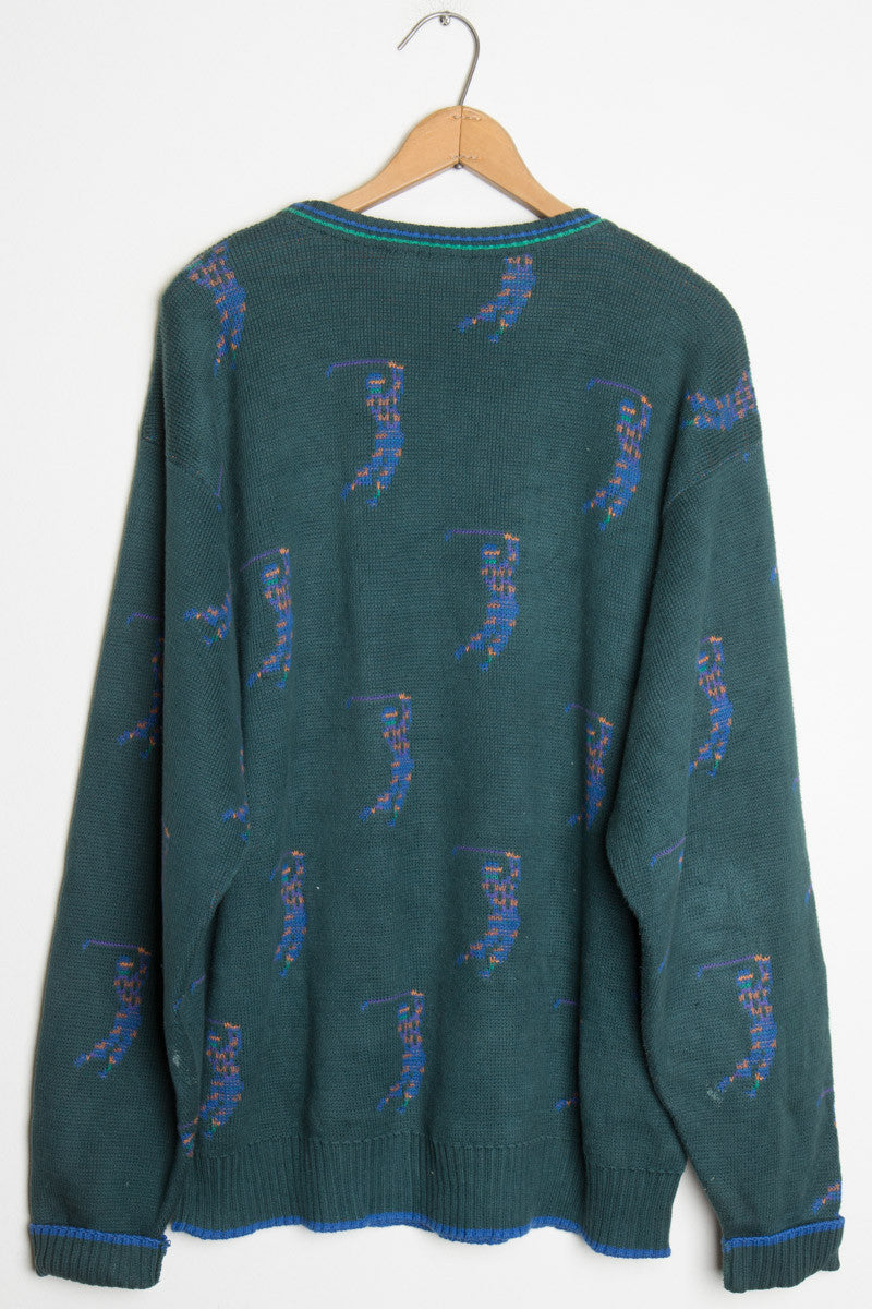 Golfer Collage Knit Sweater