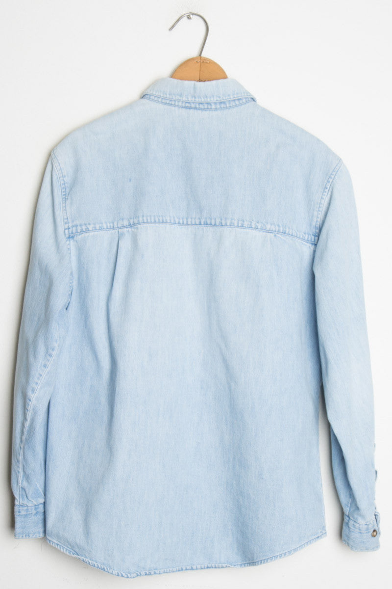 Covered Button Denim Shirt