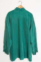 Green Long Sleeve Silk Shirt