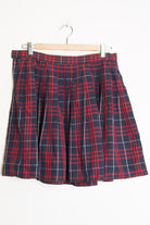 Navy & Red Plaid Skirt