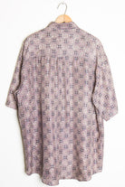 Purple Patterned Silk Shirt