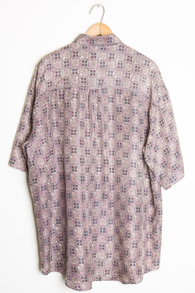 Purple Patterned Silk Shirt