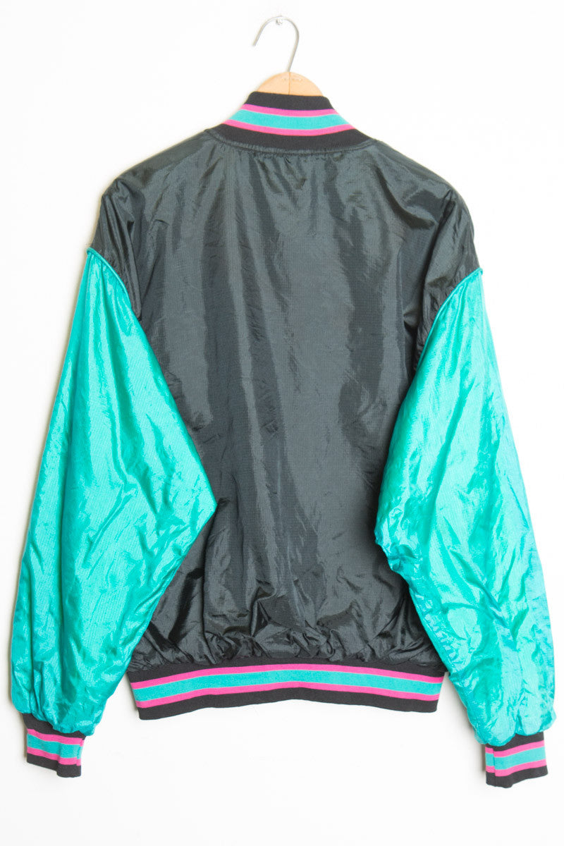Black & Teal Bomber Jacket