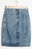 Acid Washed Denim Pencil Skirt
