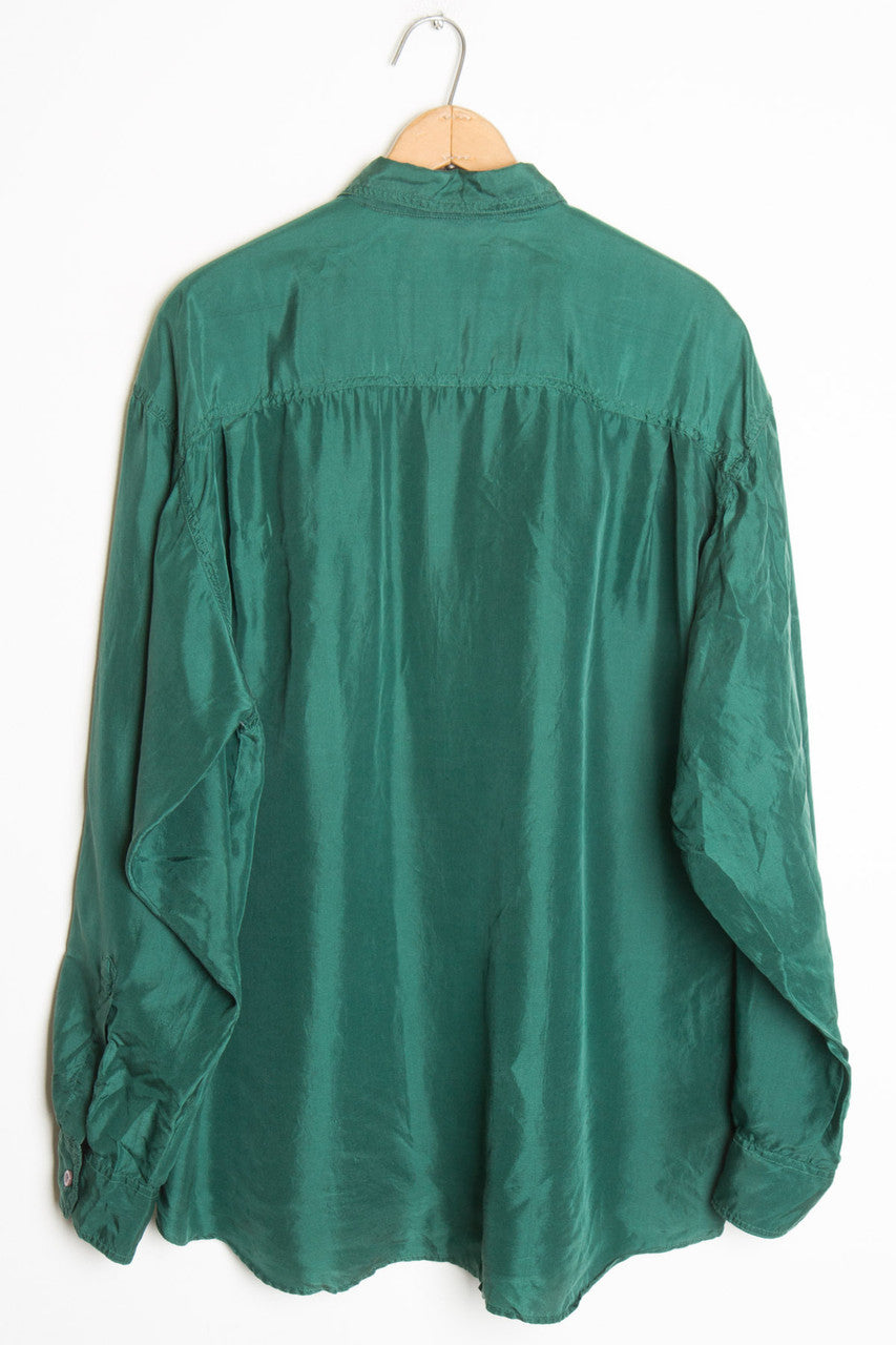 Forest Green Silk Shirt