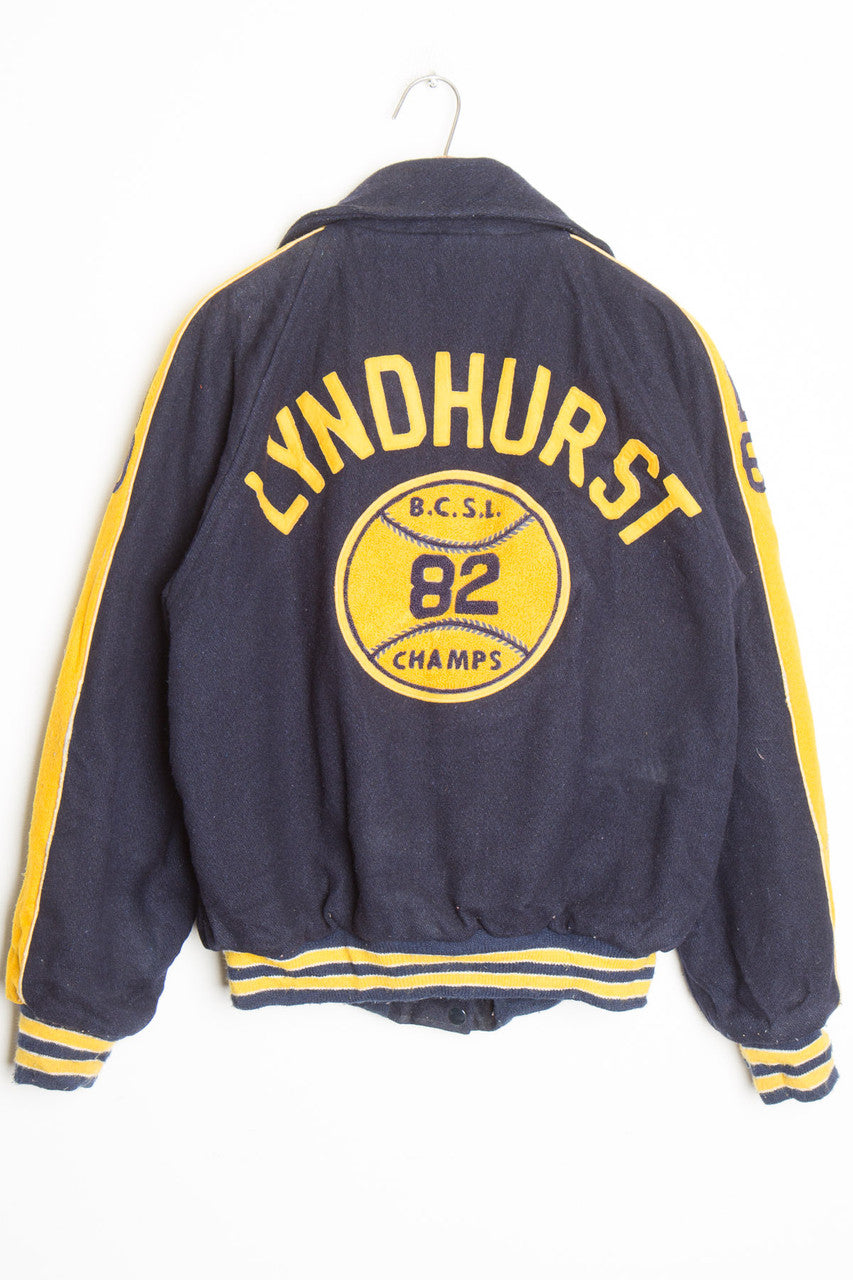 Vintage Navy & Gold Letterman Jacket
