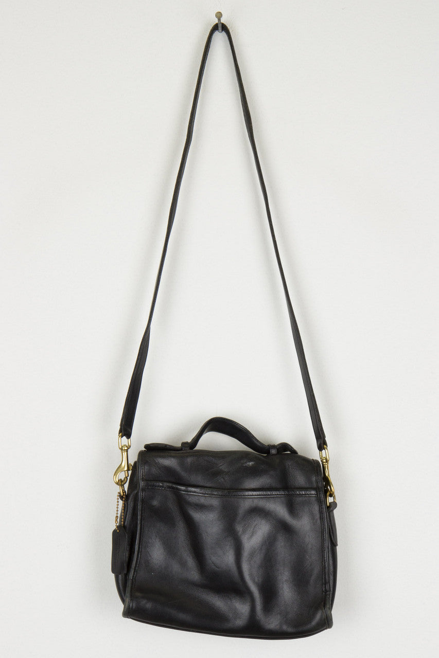 Black Leather Coach Handbag