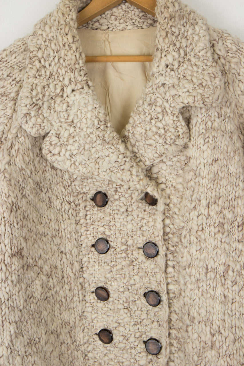 Large Knit 3/4 Sleeve Coat