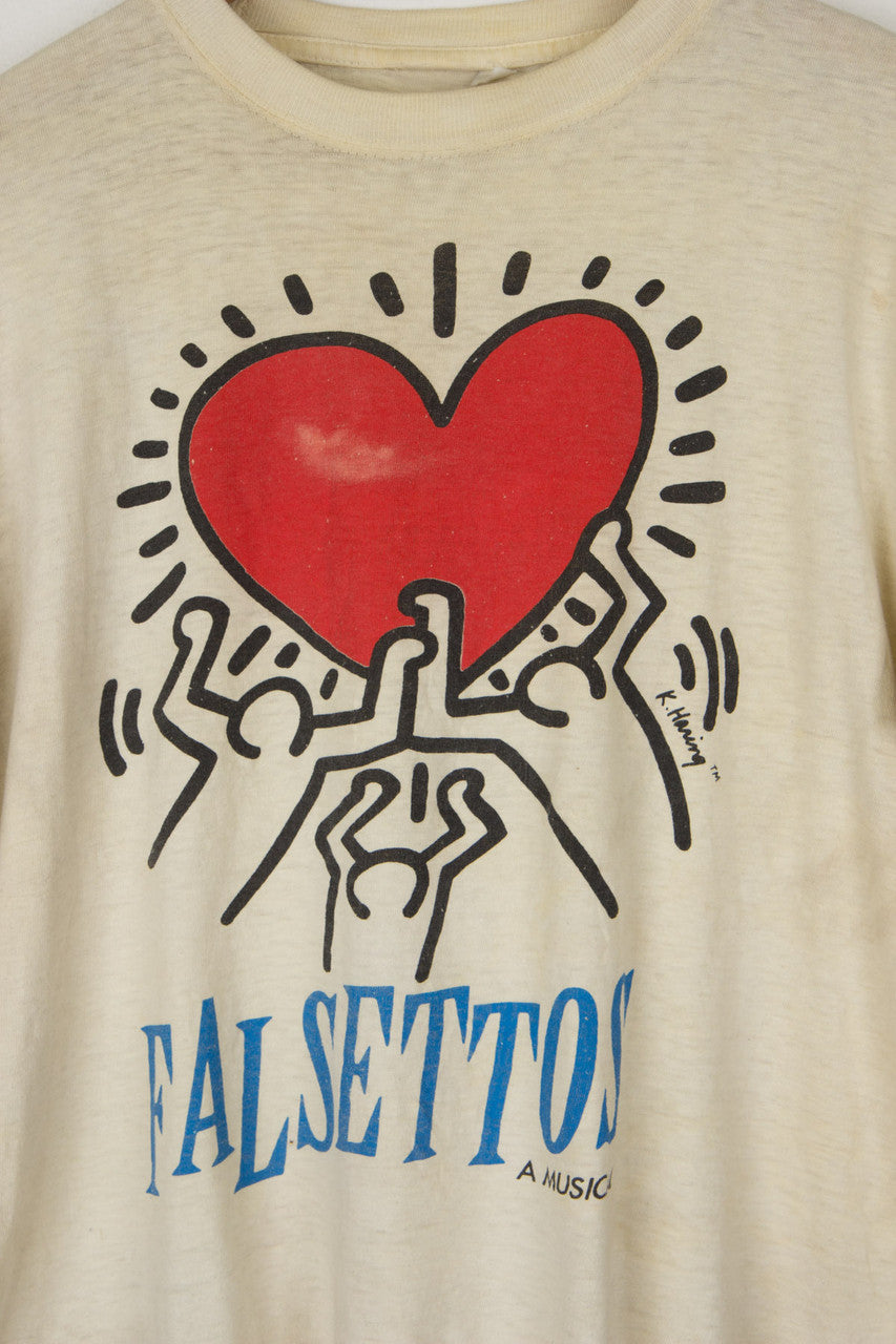 1992 Falsettos Musical w/ K.Haring Graphic (White)