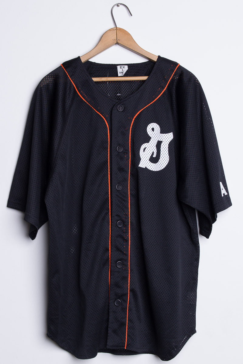 Black Japapese Baseball Jersey