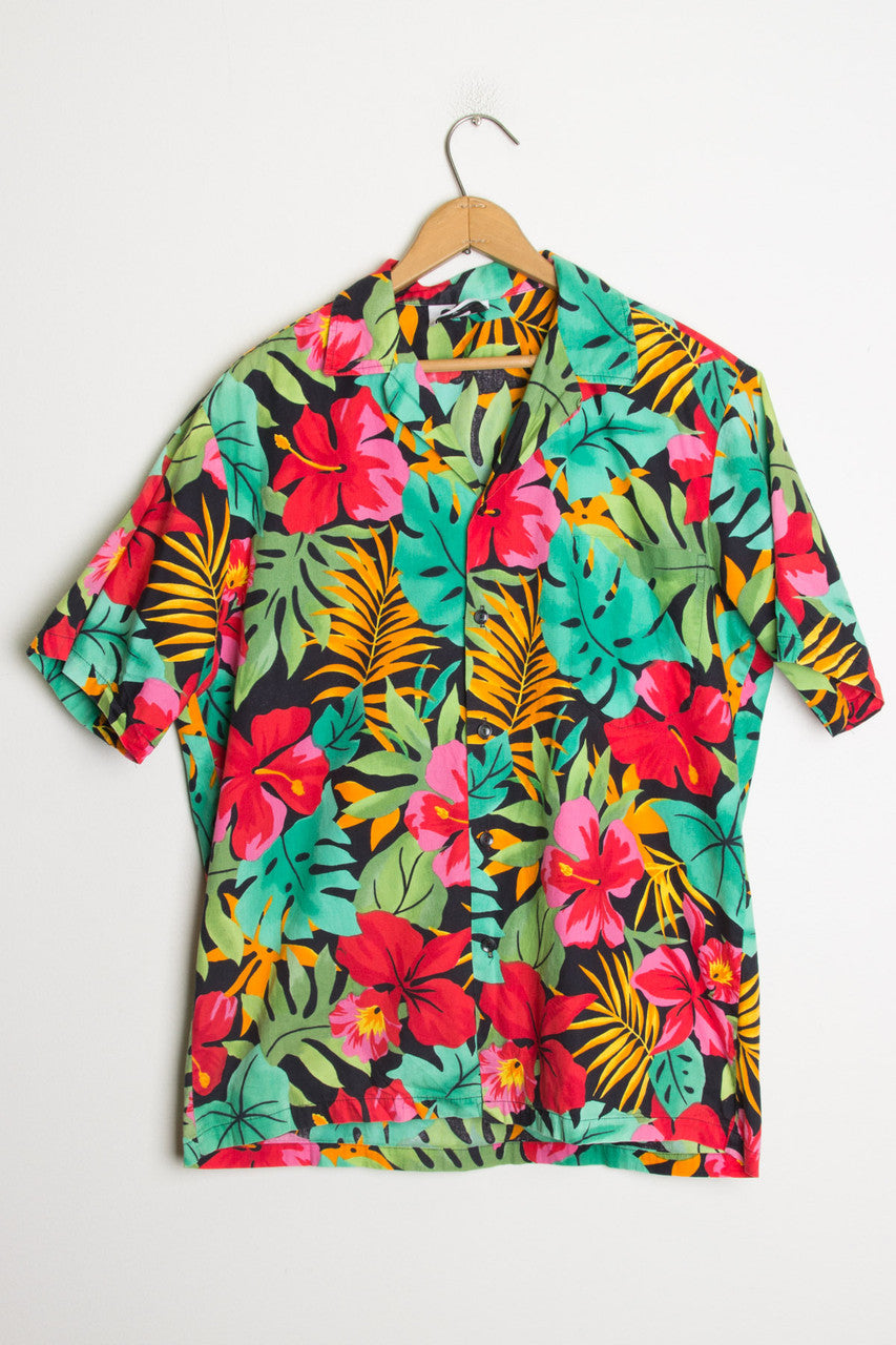 Tropical Floral Hawaiian Shirt