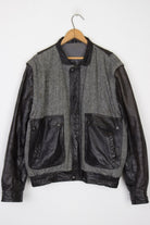 Two Tone Leather Jacket w/ Removable Sleeves