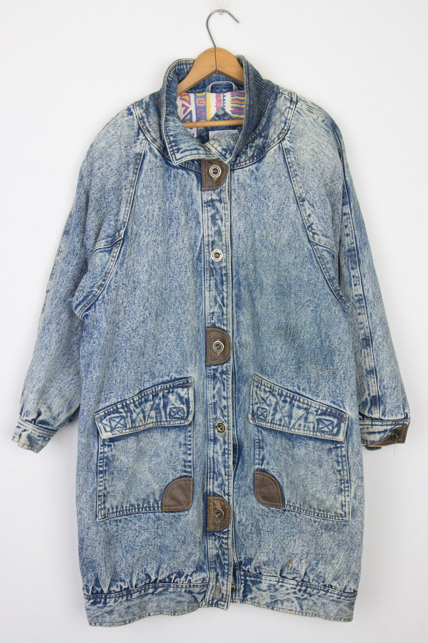 Acid Washed Trench Coat