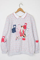 Sewing Cat Print Sweatshirt