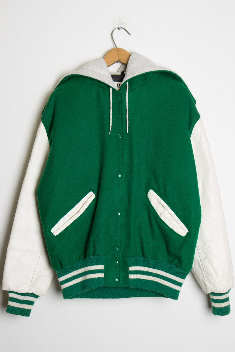 Green Varsity Jacket w/ Hood