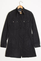 Black Denim Women's Trench Coat