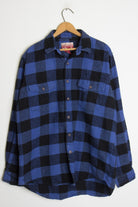Blue & Black Checkered Flannel
