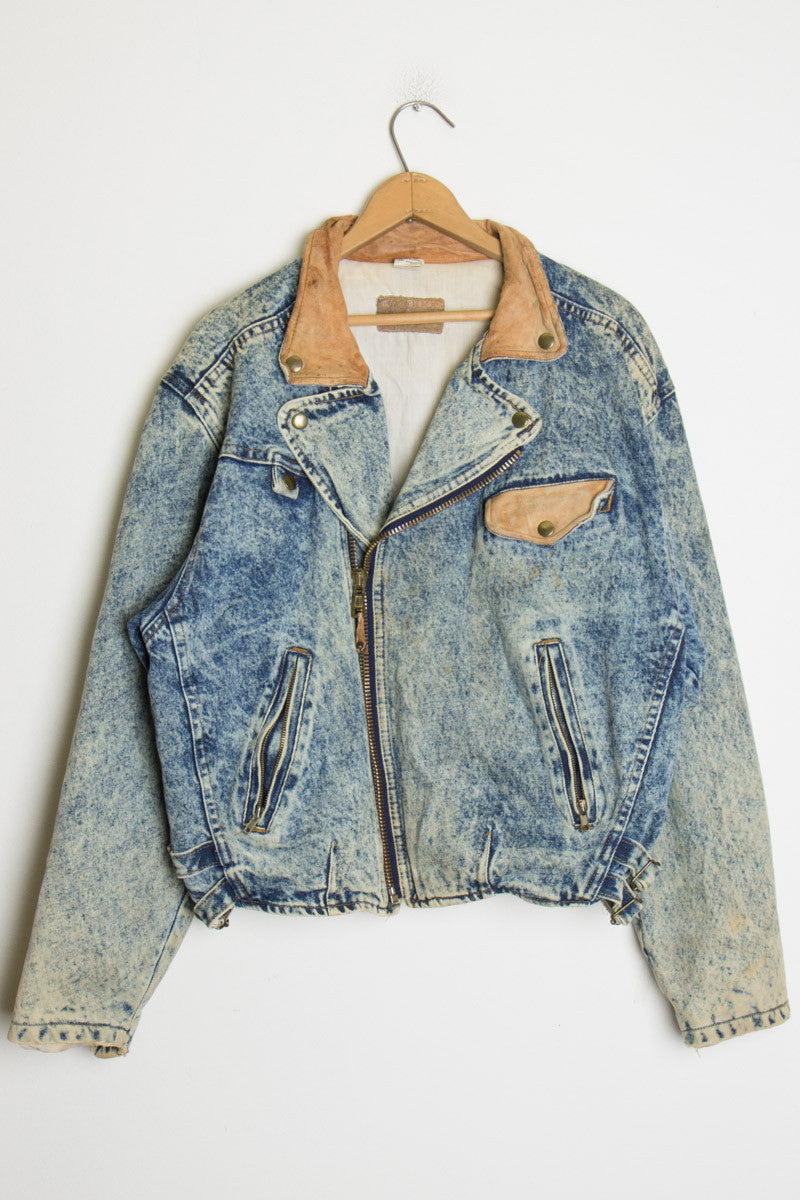 80s Rocker Acid Washed Jacket