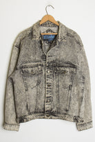 Black Stone Washed Denim Jacket