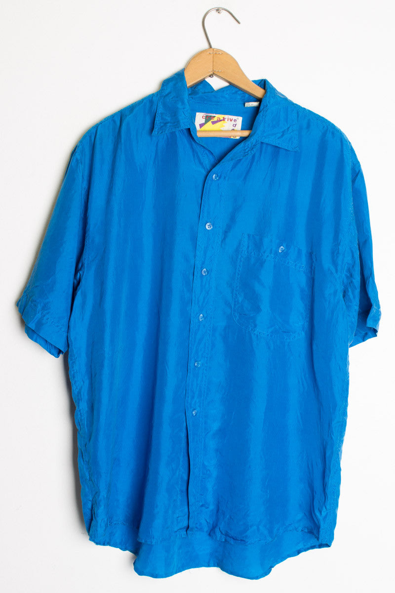 Blue Silk Shirt