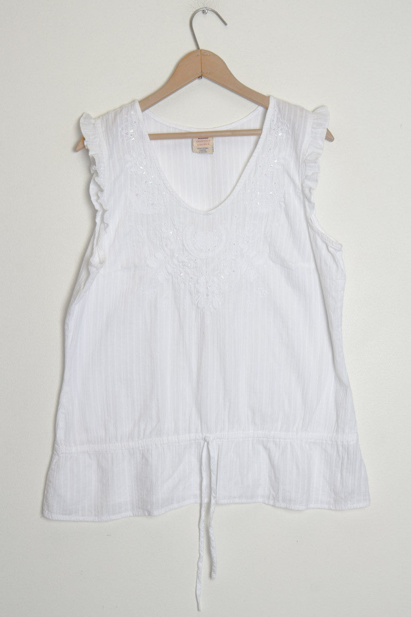 White Embroidered Top