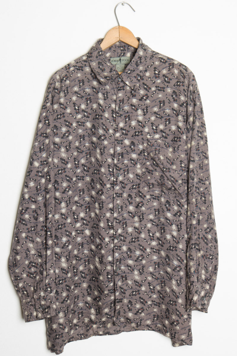 Patterned L/S Silk Shirt