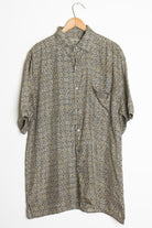 90s Patterned S/S Silk Shirt 1