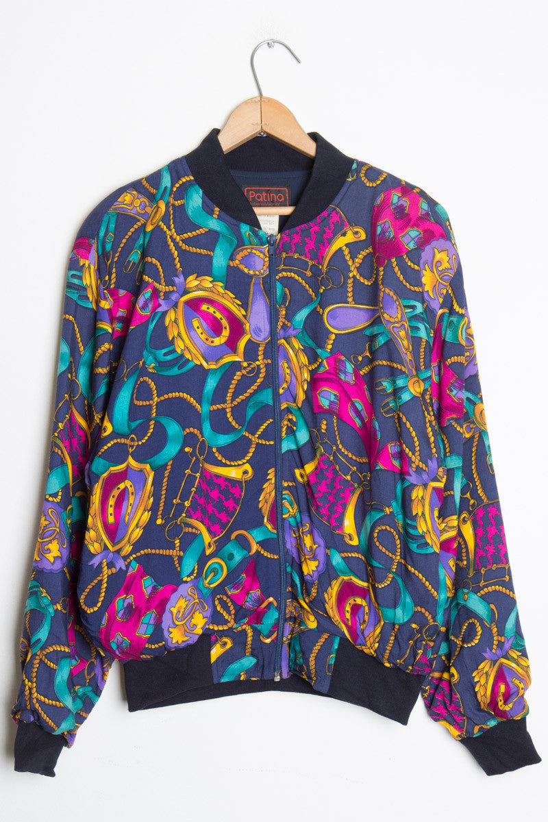 Buckle and Shield Bomber Jacket