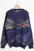 Golfers Embroidered Knit Sweater