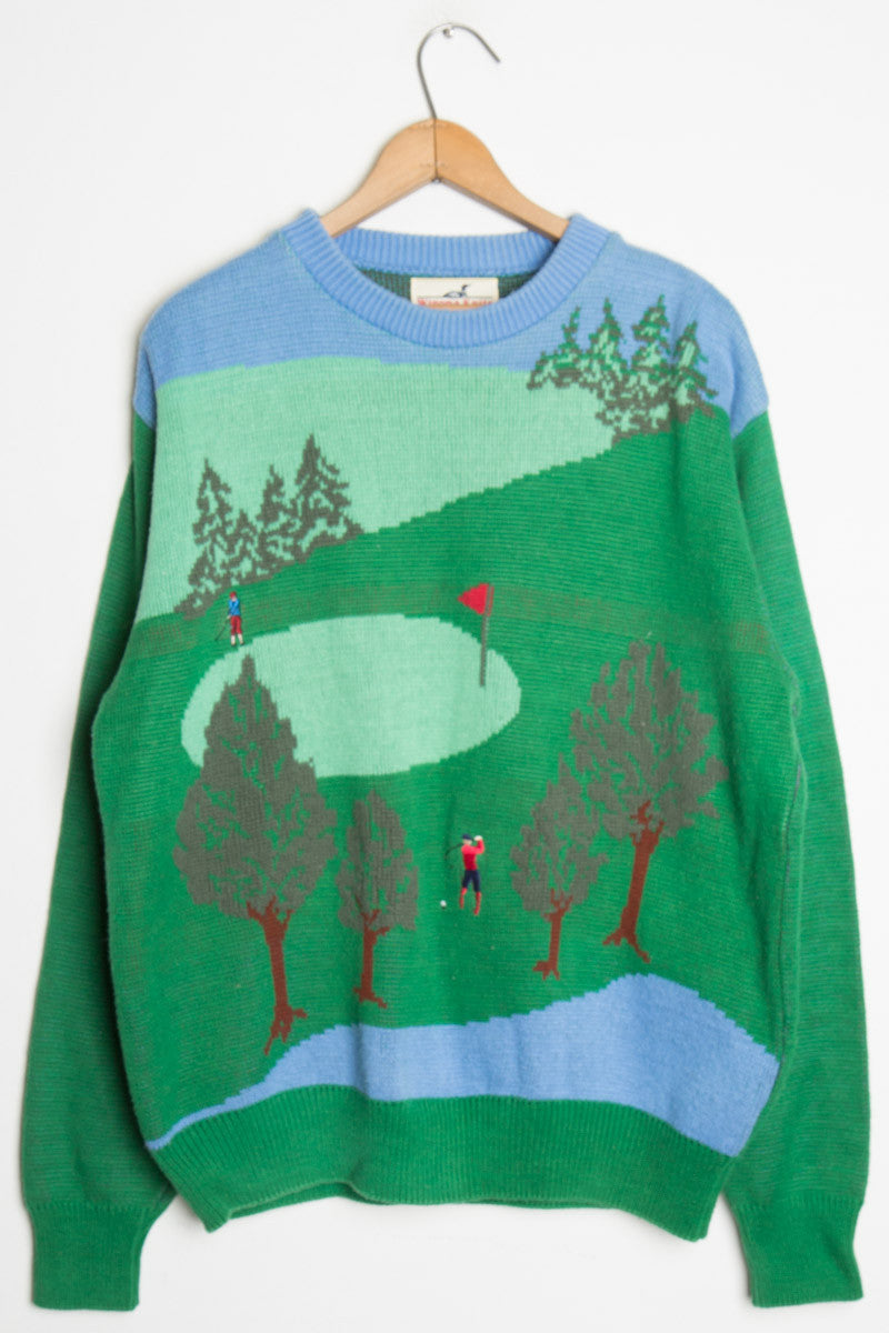 All-Over Golf Knit Sweater