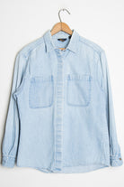 Covered Button Denim Shirt