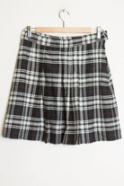 Black Plaid Pleated Skirt