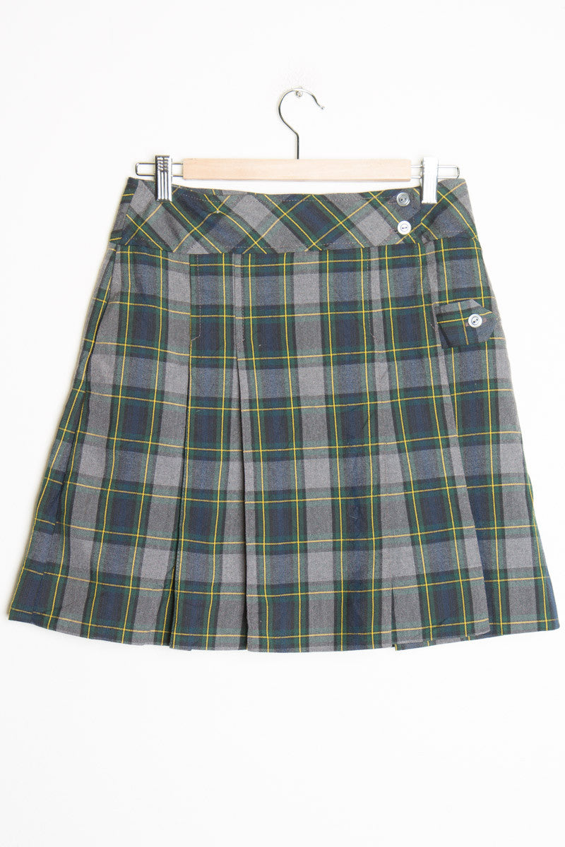 Green & Grey Button Kilt