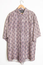 Purple Patterned Silk Shirt