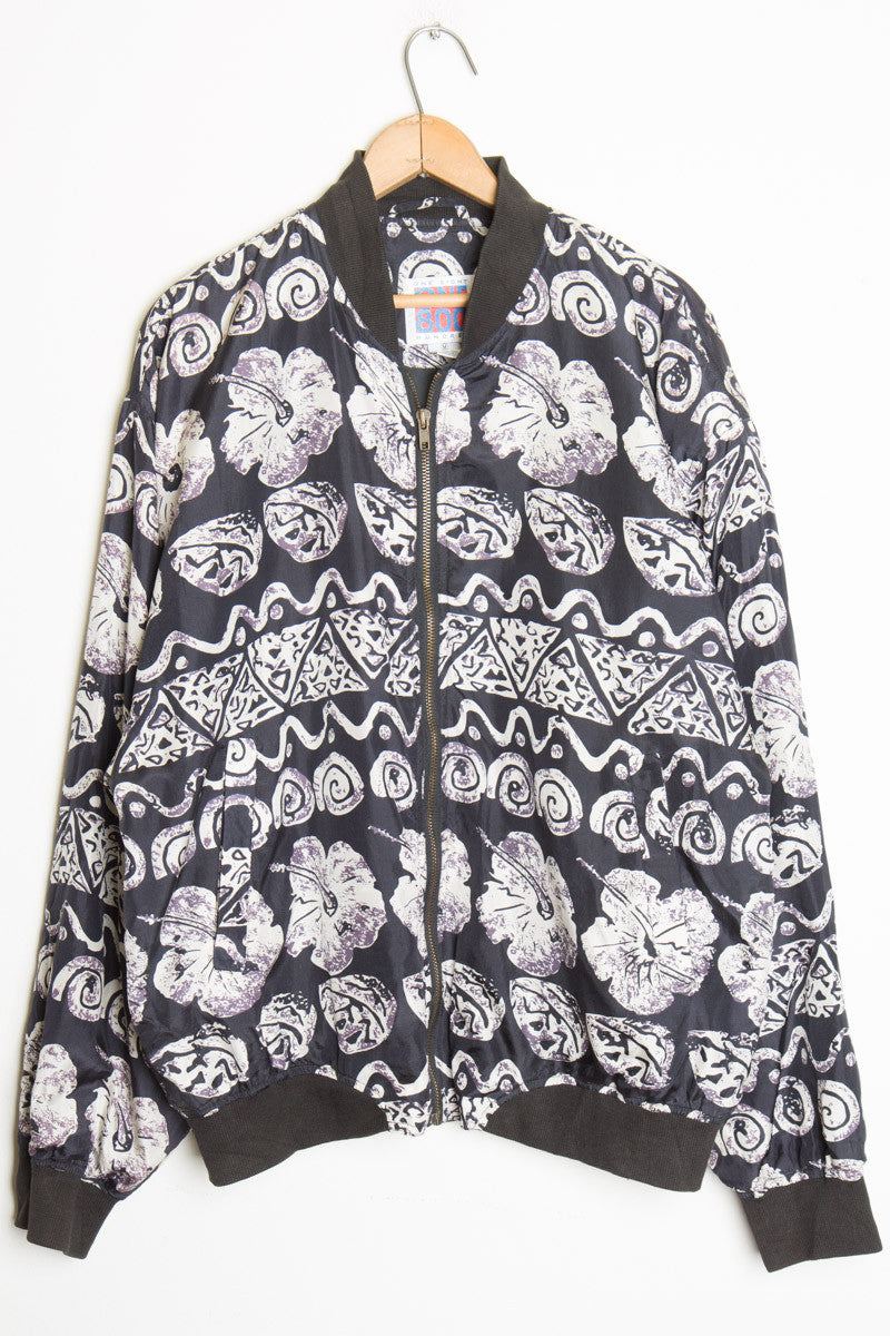 Hawaiian Hibiscus Bomber Jacket