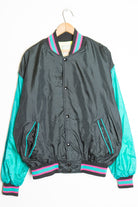 Black & Teal Bomber Jacket