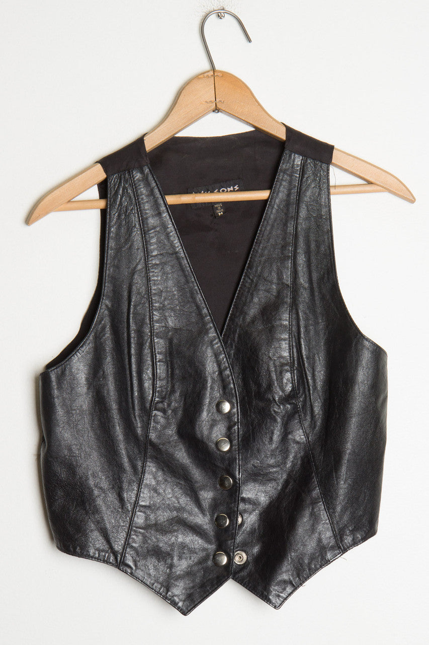 Black Leather Vest