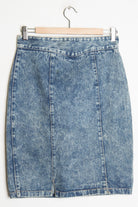Acid Washed Denim Pencil Skirt