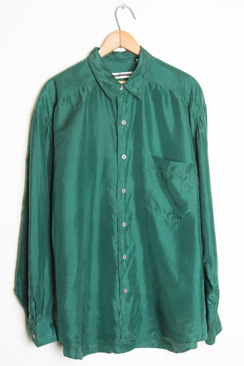 Forest Green Silk Shirt
